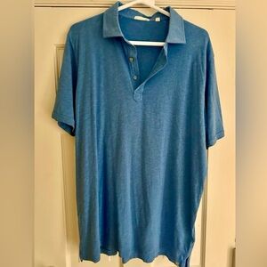 Tasc Performance Men's Cotton Blend Short Sleeve Golf Polo Shirt Blue XL